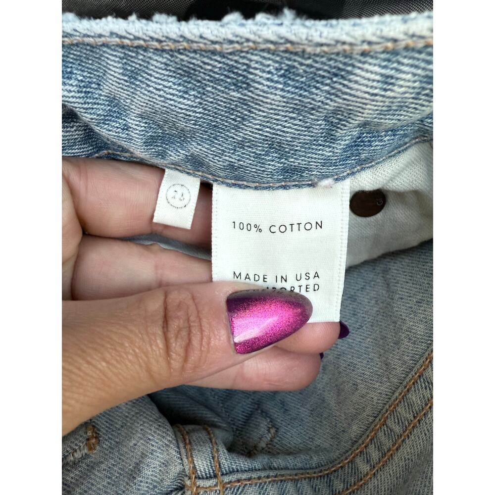 new GRLFRND Denim light wash distressed slim tapered Karolina jeans Don't Speak - Picture 7 of 11